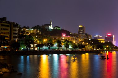 Macau cityscape geceleri