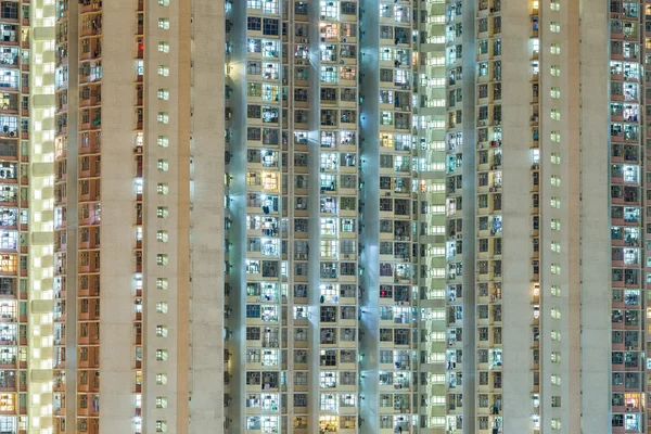 Facade of building at night — Stock Photo, Image