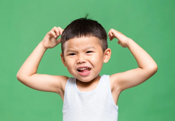 亚洲小男孩变得麻烦 — 图库照片