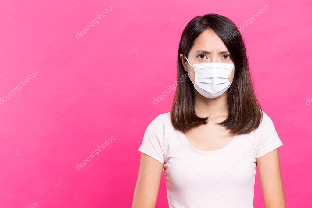 Woman wearing face mask