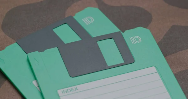 Two Green Floppy Disc Table — Stock Photo, Image