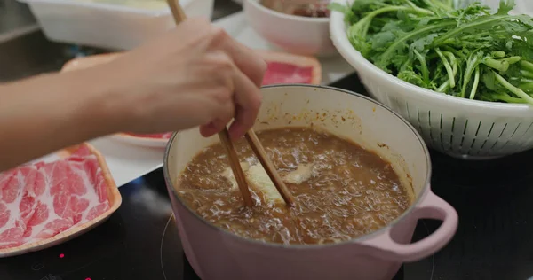 Würziger Hot Pot Hause — Stockfoto