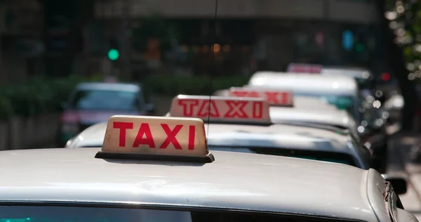 Taxi Wachtrij Stad Straat — Stockfoto