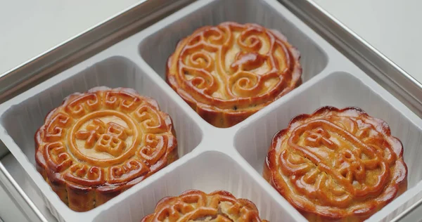 Traditional Chinese Moon Cake Box Mid Autumn Festival — Stock Photo, Image