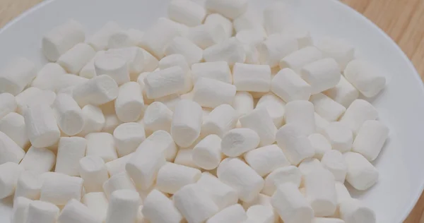 Белый Зефир Стопке Сахарная Вата — стоковое фото