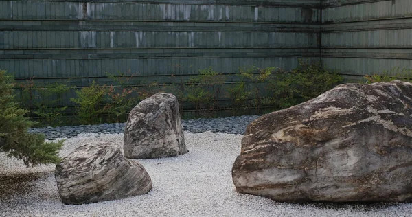 Japonês Jardim Estilo Parque Com Rocha Zen — Fotografia de Stock