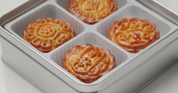 Traditional Chinese moon cake in box for mid autumn festival