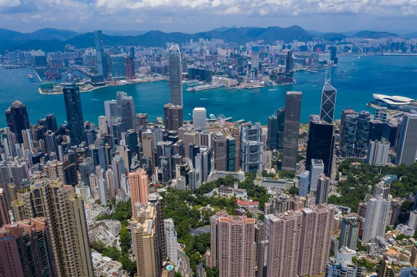 Central Hongkong Augusti 2020 Ovanifrån Hongkong — Stockfoto