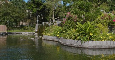 Göllü güzel bahçe parkı