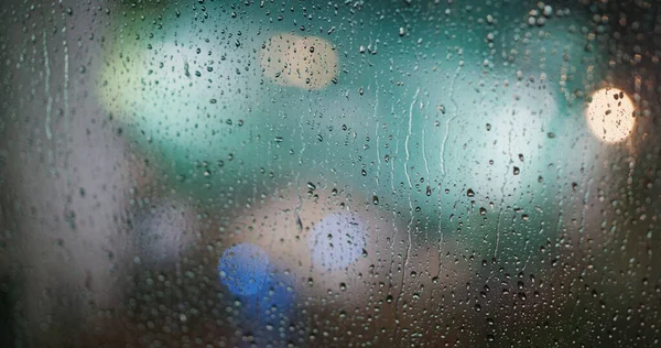 Heavy Rain Glass Night — Stock Photo, Image