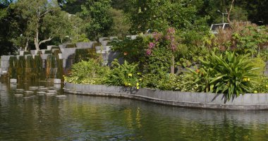 Göllü güzel bahçe parkı