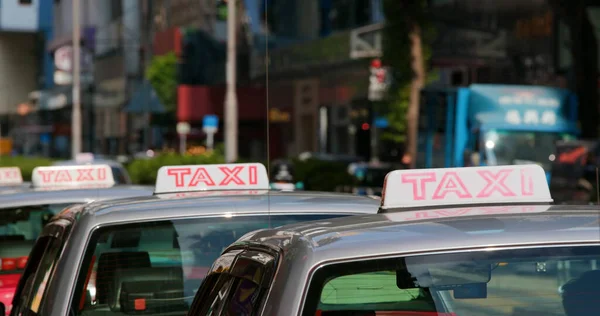 Taxi Wachtrij Stad Straat — Stockfoto