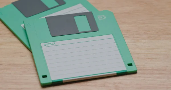 Two Green Floppy Disc Table — Stock Photo, Image