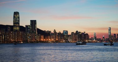 Sau Kei Wan, Hong Kong 24 Temmuz 2020: Hong Kong gün batımı