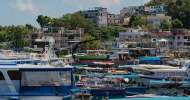 Sai Kung, Hong Kong 14 Ağustos 2020: Hong Kong Tayfun sığınağı Sai Kung
