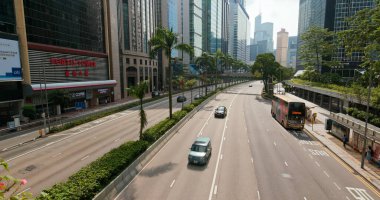 Wan Chai, Hong Kong 06 Eylül 2020: Hong Kong iş bölgesi