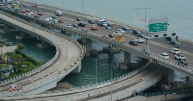 Kuzey Noktası, Hong Kong 09 Ekim 2020: Hong Kong şehir trafiği