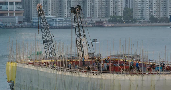 Lei Yue Mun Hong Kong Septiembre 2020 Obras Construcción Hong — Foto de Stock