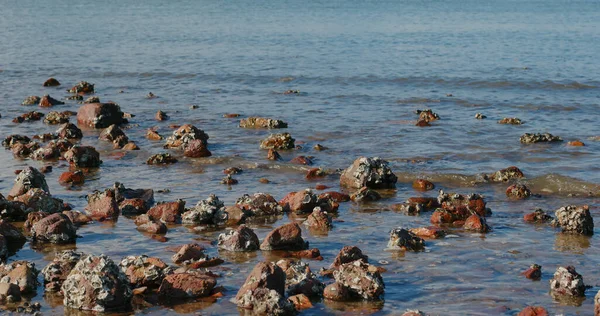 Onda Mar Sobre Rocha — Fotografia de Stock