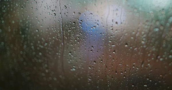 Duże Opady Deszczu Szybie Nocy — Zdjęcie stockowe