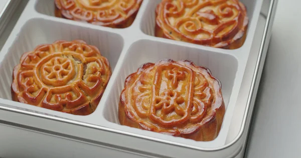 Traditional Chinese Moon Cake Box Mid Autumn Festival — Stock Photo, Image