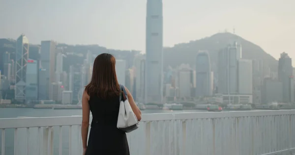 Woman Look City Hong Kong — Stock Photo, Image