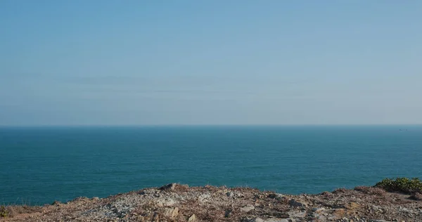 Céu Azul Areia Água Mar — Fotografia de Stock