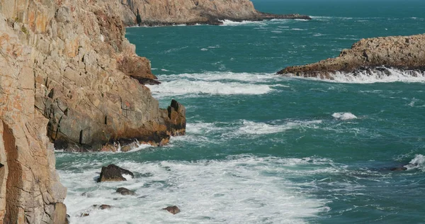 Onde Marine Schianta Sulla Riva Del Mare — Foto Stock