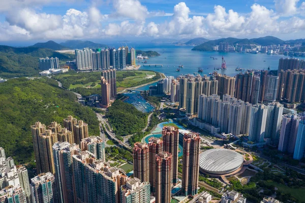 Tseung Kwan Hong Kong Junio 2020 Vista Aérea Ciudad Hong —  Fotos de Stock