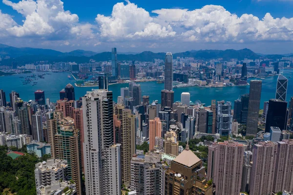 Central Hong Kong Luglio 2020 Vista Dall Alto Della Città — Foto Stock