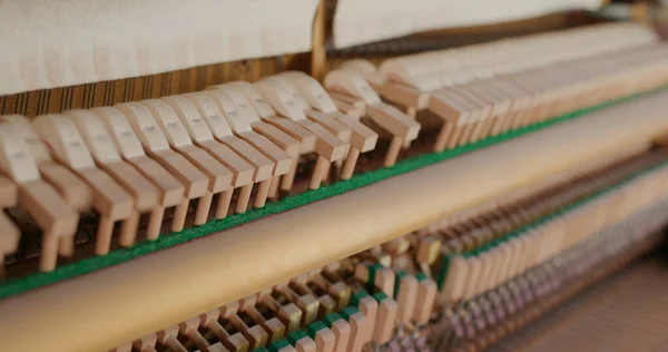 Piano Hammers Hit Strings — Stock Photo, Image