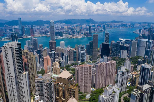Central Hongkong Lipca 2020 Widok Góry Miasto Hongkong — Zdjęcie stockowe