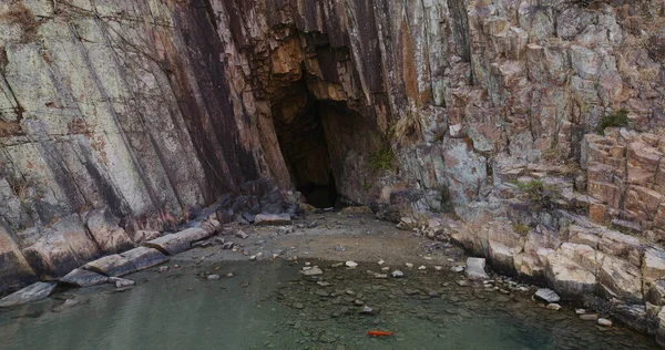 Caverna Mar Com Peixes Koi Hong Kong Geopark — Fotografia de Stock
