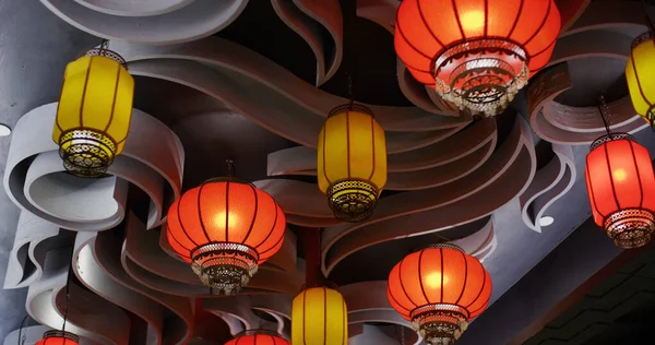Red Yellow Lantern Hanging Ceiling — Stock Photo, Image