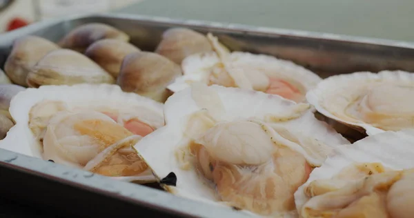 Fresh Scallop Prepare Barbecue — Stock Photo, Image