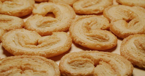 Galletas Palmier Horneadas Forma Corazón — Foto de Stock