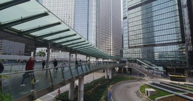 Merkez, Hong Kong - 27 Ocak 2021: Hong Kong iş bölgesi 