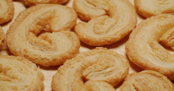 Hartvorm Gebakken Palmier Koekjes — Stockfoto