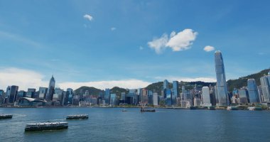 Victoria Limanı, Hong Kong - 11 Ağustos 2020: Hong Kong