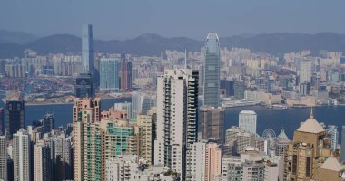 Victoria Peak, Hong Kong - 05 Şubat 2021: Hong Kong