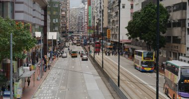 Kuzey Noktası, Hong Kong 27 Ocak 2021: Tramvay taşıma