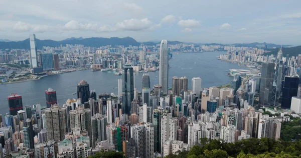 Victoria Peak Hong Kong Julho 2020 Horizonte Cidade Hong Kong — Fotografia de Stock