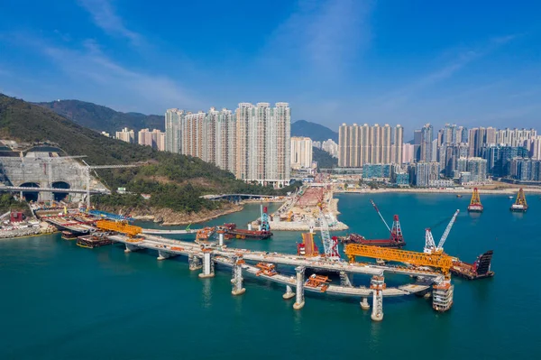 Tseung Kwan Hong Kong Diciembre 2020 Autopista Del Puerto Cruzado —  Fotos de Stock