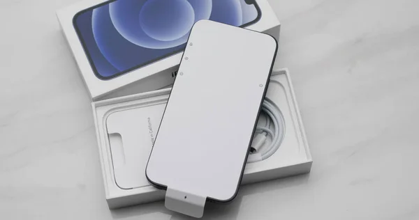 Hong Kong Januar 2021 Unbox Iphone – stockfoto