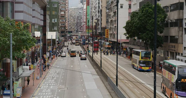 North Point Hongkong Januari 2021 Tram Stad — Stockfoto