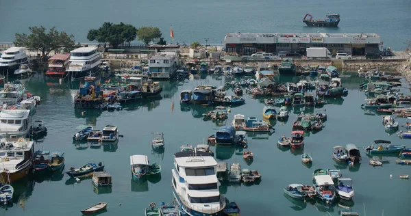 Yau Tong Hongkong Januari 2021 Hongkong Tyfon Skydd Och Brygga — Stockfoto