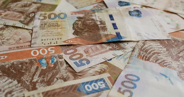 Bir yığın Hong Kong banknotu, 500 dolar.