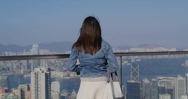 Woman Visit Hong Kong City — Stock Photo, Image