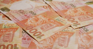 Hong Kong banknotları yığını 