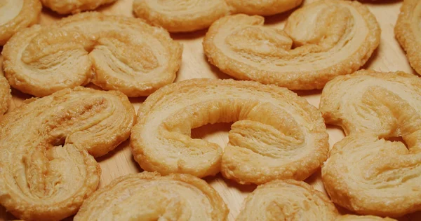 Galletas Palmier Horneadas Forma Corazón — Foto de Stock